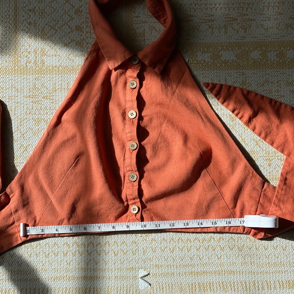 Open Back Button Down Halter - Picture 3 of 4